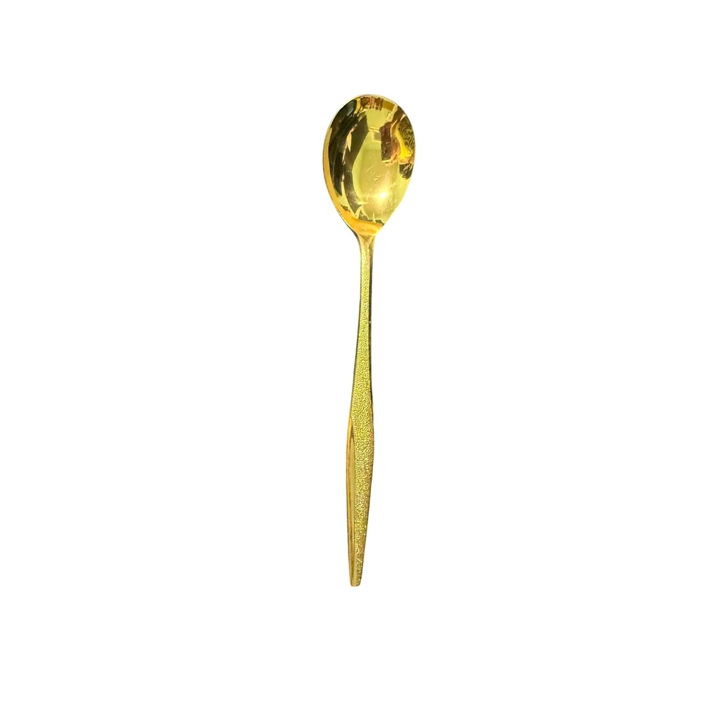 Florentine Gold Electroplate Teaspoon Vintage Textured Handle Flatware Spoon
